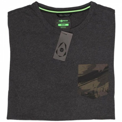 KORDA FAUX POCKET MENS CHARCOAL T-SHIRT  ULTIMA TAGLIA M-0