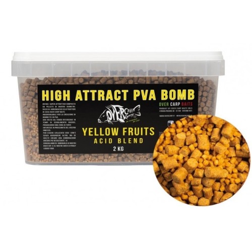 OVER CARP BAITS PVA BOMB YELLOW FRUITS 2 KG