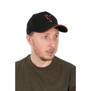 FOX TRUCKER CAP BLACK / ORANGE  NEW