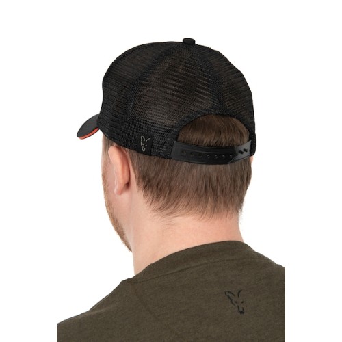 FOX TRUCKER CAP BLACK / ORANGE  NEW-0