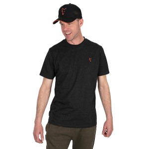 FOX COLLECTION T BLACK / ORANGE T-SHIRT  NEW