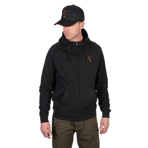 FOX COLLECTION LW HOODY T BLACK / ORANGE   NEW