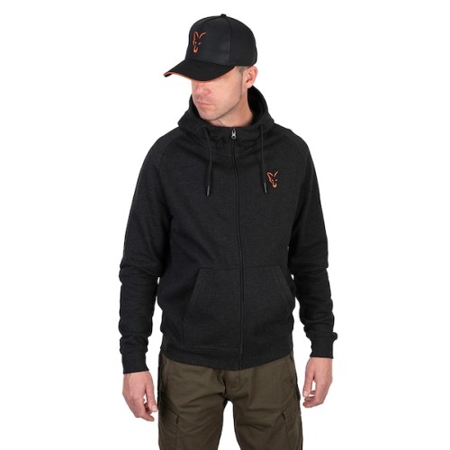 FOX COLLECTION LW HOODY T BLACK / ORANGE   NEW