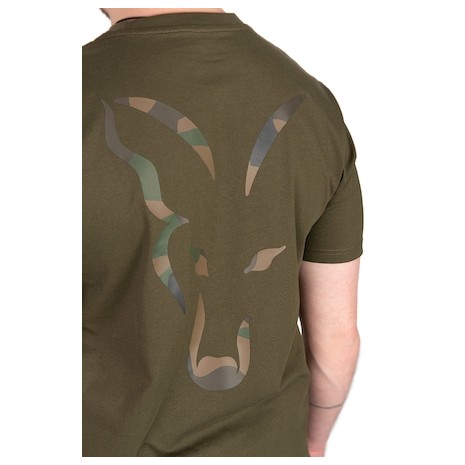 FOX KHAKI FOX HEAD LOGO T-SHIRT-1