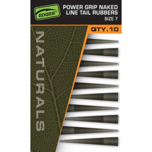 FOX EDGES NATURALS POWER GRIP NAKED LINE TAIL RUBBERS SIZE 7   NEW