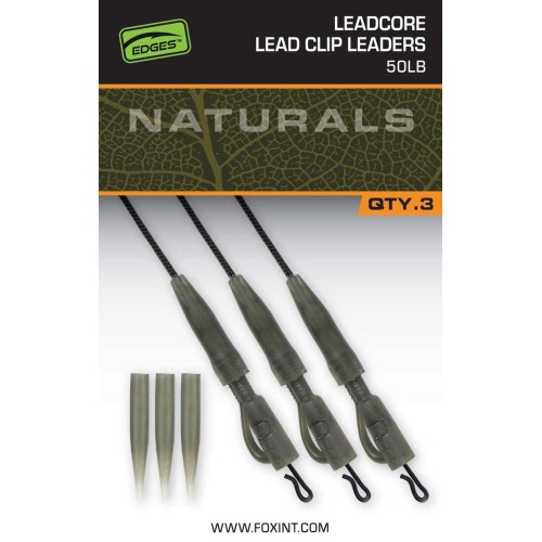 FOX EDGES NATURALS LEADCORE POWER GRIP LEAD CLIP LEADERS   NEW