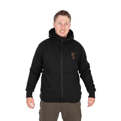 FOX COLLECTION SHERPA JACKET BLACK / ORANGE   NEW 24