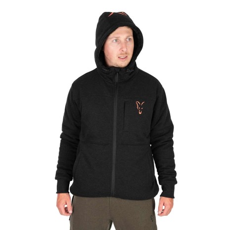 FOX COLLECTION SHERPA JACKET BLACK / ORANGE   NEW 24-2