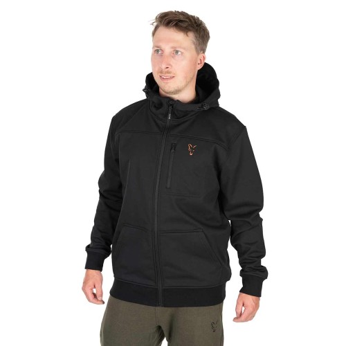 FOX COLLECTION SOFT SHELL JACKET BLACK / ORANGE   NEW 24-3
