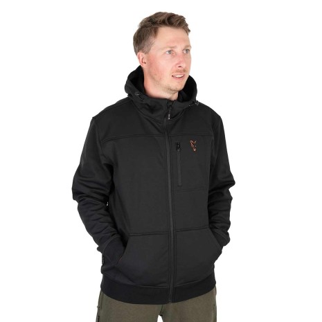 FOX COLLECTION SOFT SHELL JACKET BLACK / ORANGE   NEW 24-4