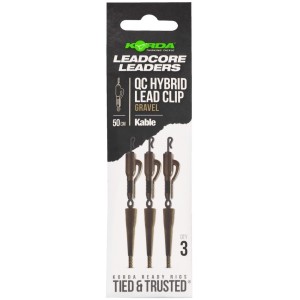 KORDA LEADCORE LEADERS HYBRID LEAD CLIP QC 50 CM