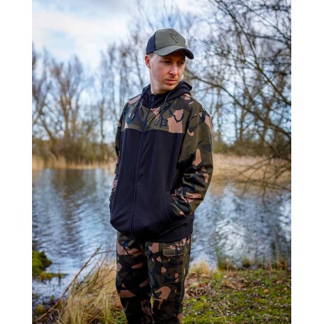 FOX LW BLACK/CAMO SPLIT ZIP HOODY-0