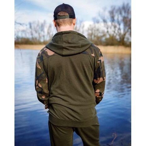FOX LW KHAKI/CAMO SPLIT ZIP HOODY-3
