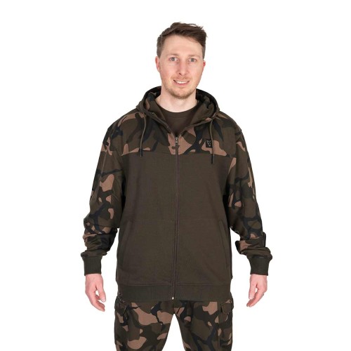 FOX LW KHAKI/CAMO SPLIT ZIP HOODY-6