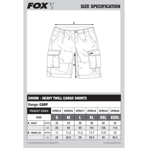 FOX CHUNK HEAVY TWILL CARGO SHORTS GREY  M o L-0