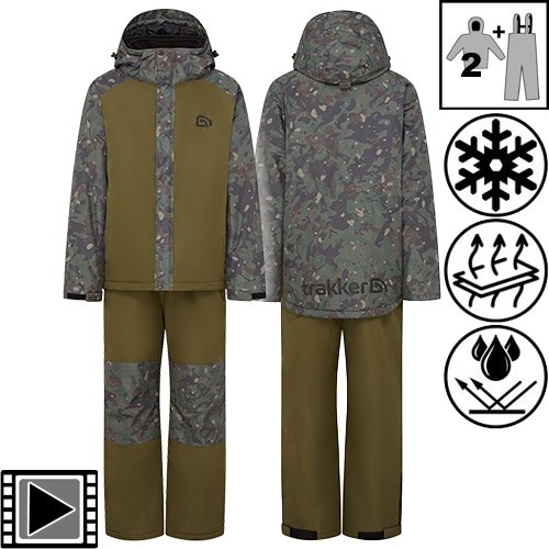 TRAKKER CR CAMO 3-PIECE WINTER SUIT (GIACCA CON FELPA REMOVIBILE + SALOPETTE)    NEW 25-8