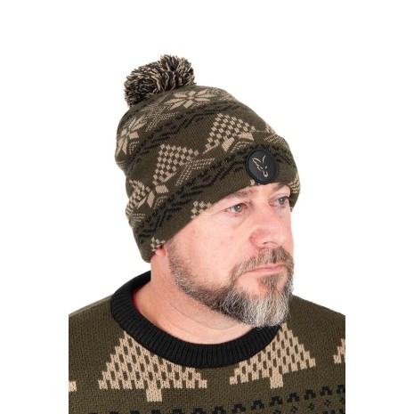 FOX FESTIVE BOBBLE HAT  NEW