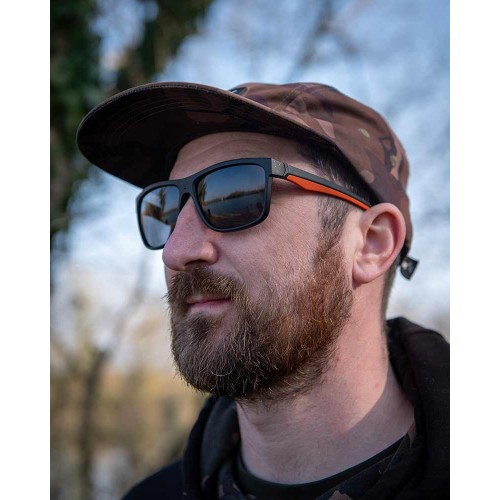 FOX COLLECTION BLACK & ORANGE SHADES GREY LENS