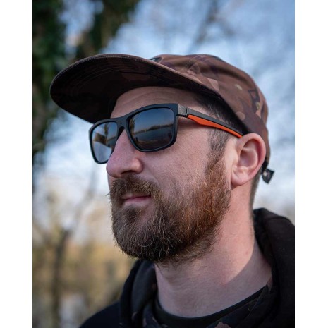 FOX COLLECTION BLACK & ORANGE SHADES GREY LENS