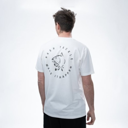 NASH MAKE IT HAPPEN CARP LOGO T SHIRT ECRU