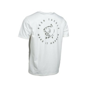 NASH MAKE IT HAPPEN CARP LOGO T SHIRT ECRU