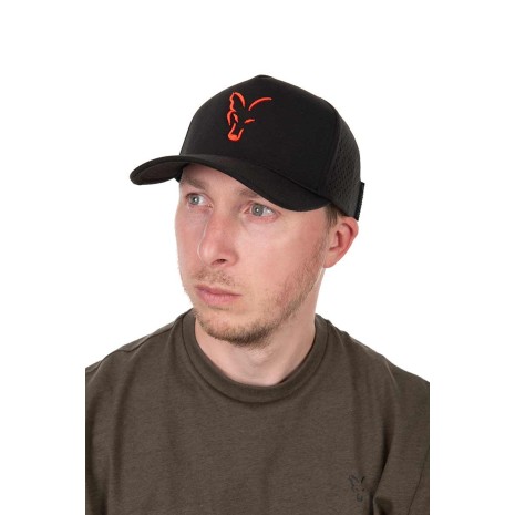FOX COLLECTION BASEBALL CAP BLACK / ORANGE  NEW