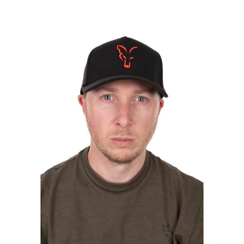 FOX COLLECTION BASEBALL CAP BLACK / ORANGE  NEW