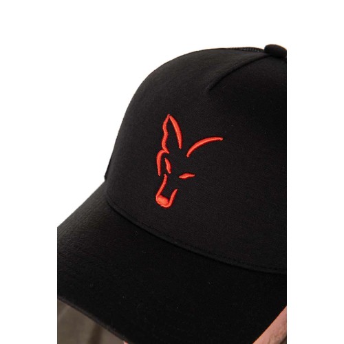 FOX COLLECTION TRUCKER CAP BLACK / ORANGE  NEW