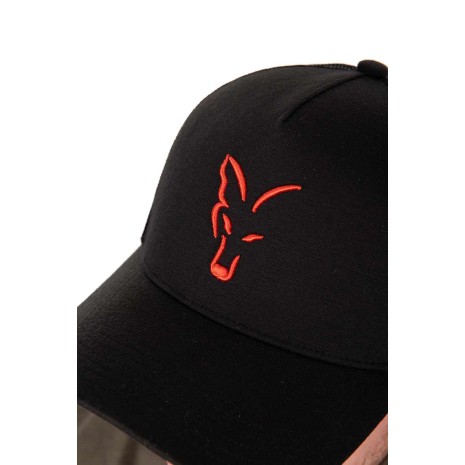 FOX COLLECTION TRUCKER CAP BLACK / ORANGE  NEW