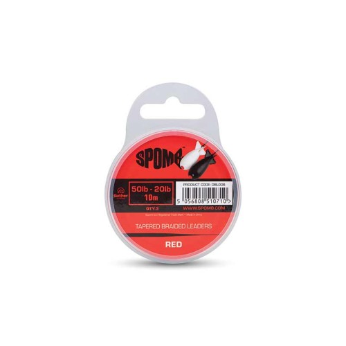 FOX SPOMB TAPERED BRAIDED LEADERS RED & BLACK...