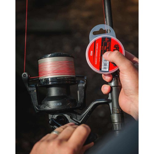 FOX SPOMB TAPERED BRAIDED LEADERS RED & BLACK...