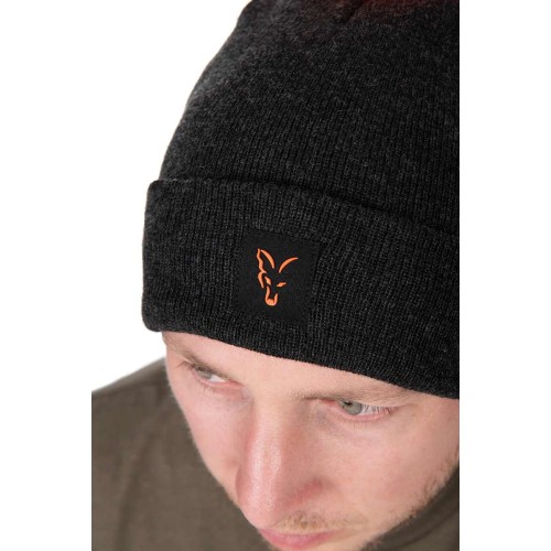 FOX COLLECTION BOBBLE HAT BLACK / ORANGE