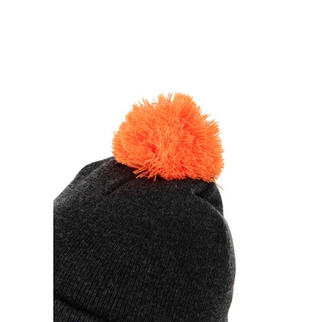 FOX COLLECTION BOBBLE HAT BLACK / ORANGE