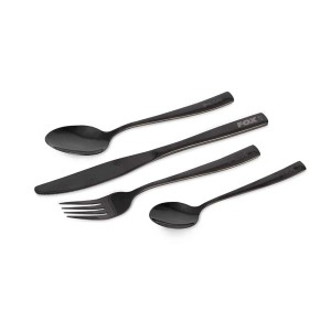 FOX COOKWARE BLACK STAINLESS CUTLERY SET