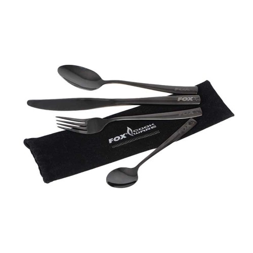 FOX COOKWARE BLACK STAINLESS CUTLERY SET