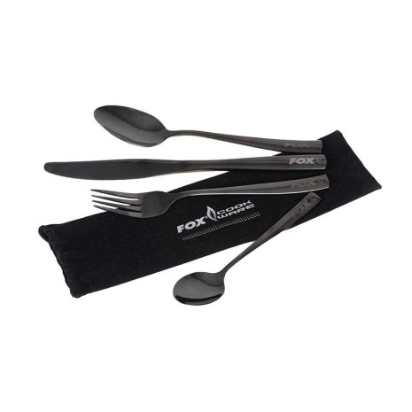 FOX COOKWARE BLACK STAINLESS CUTLERY SET
