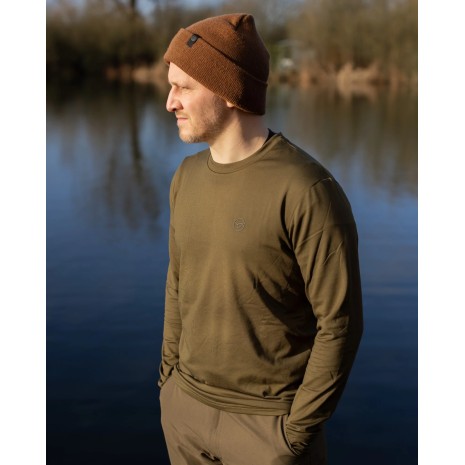 KORDA MOCK NECK THERMAL LS SHIRT DARK OLIVE