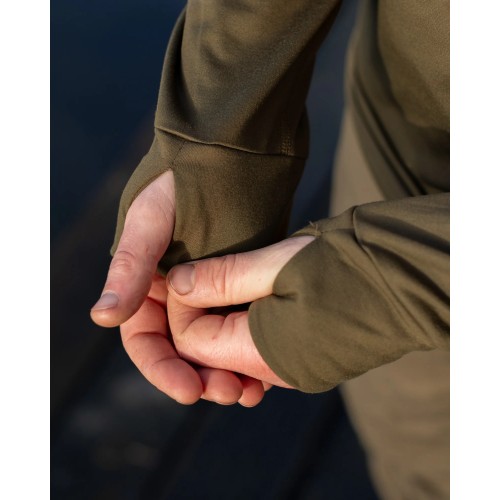 KORDA MOCK NECK THERMAL LS SHIRT DARK OLIVE