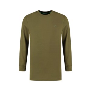 KORDA MOCK NECK THERMAL LS SHIRT DARK OLIVE