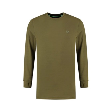 KORDA MOCK NECK THERMAL LS SHIRT DARK OLIVE