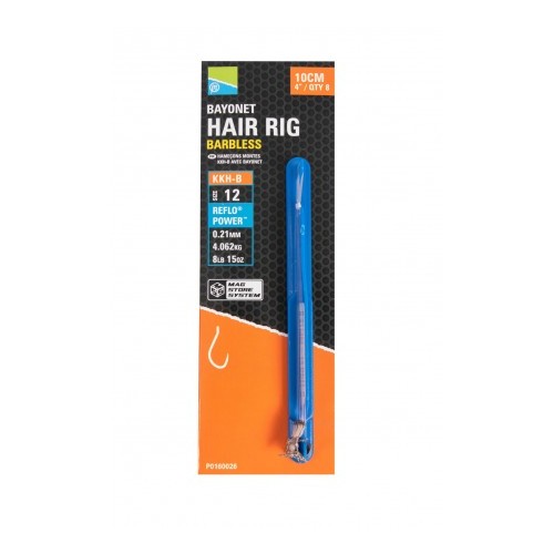 PRESTON KKH-B BAYONET BARBLESS HAIR RIGS 10CM...