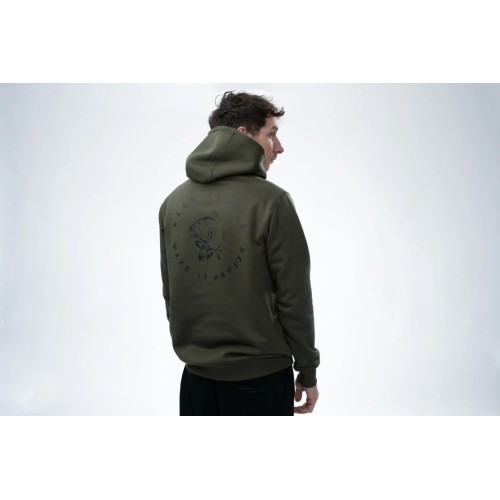 NASH MAKE IT HAPPEN CARP LOGO HOODIE GREEN